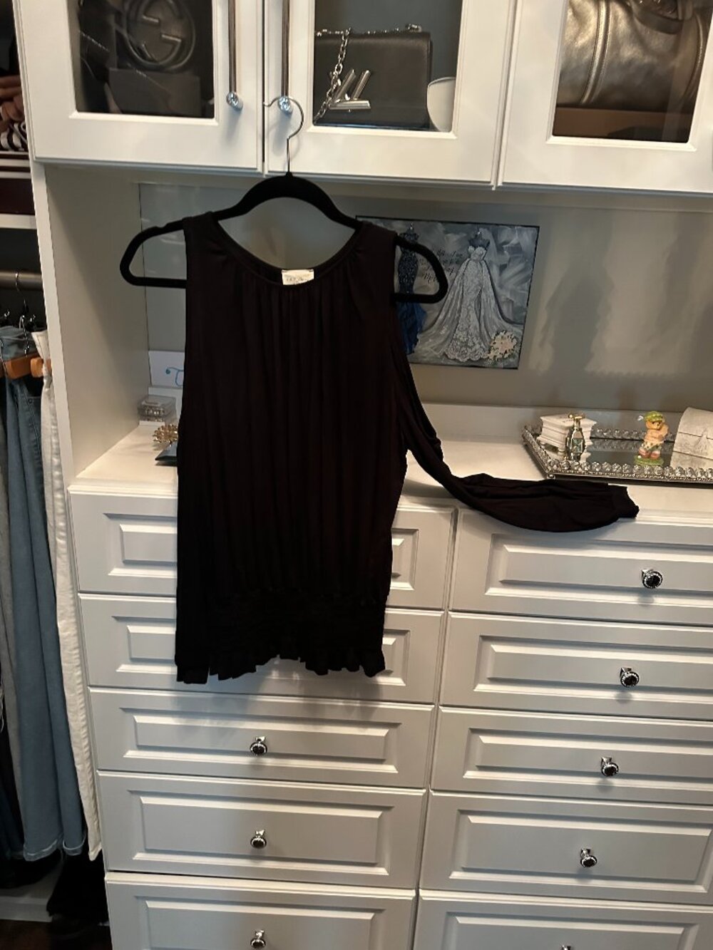 Women's Black Cold Shoulder Blouse